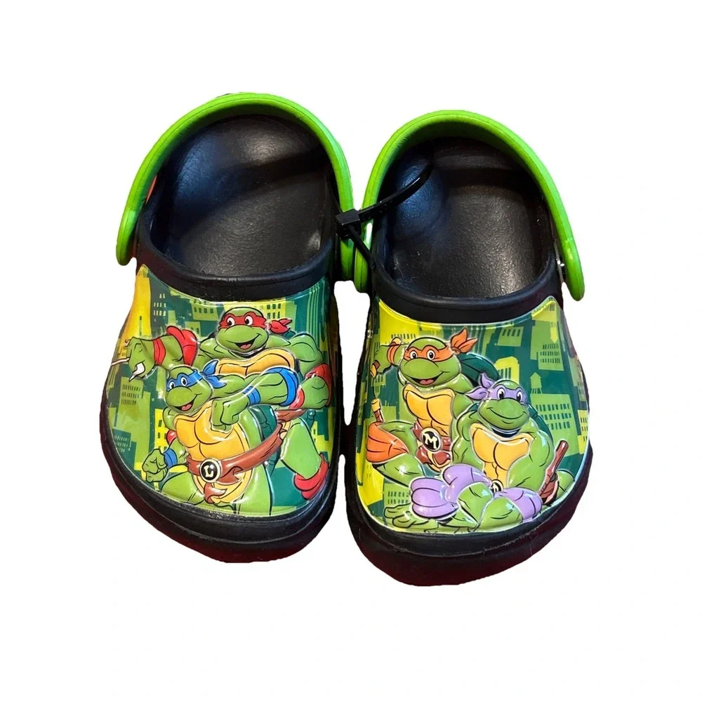 Kids Teenage Mutant Ninja Turtles Slip On Mules‎ Colorful Size 5-6 NWOT